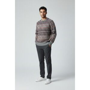 Goodfellow & Co Fair Isle Sweater Mens Large Grey Excellent Geometric Knit